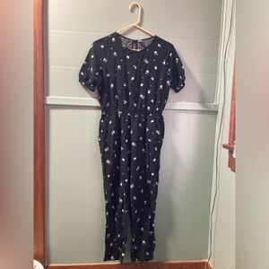 Old Navy Black Jumpsuit with Floral Design